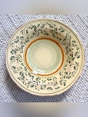Crate & Barrel Emilia Made in Italy Tuscan Style Serving Bowl 637-351